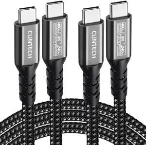 USB4 Cable for Thunderbolt 4/3 Cable 3.3ft 2-Pack, 40Gbps Data Transfer 240W PD Fast Charging 8K/4K@60Hz Video Monitor Cable for MacBook iPhone16/17 iPad Samsung Galaxy Cell Phone Tablet Laptop USB4 Cable for Thunderbolt 4/3 Cable 3.3ft 2-Pack, 40Gbps Data Transfer 240W PD Fast Charging 8K/4K@60Hz Video Monitor Cable for MacBook iPhone16/17 iPad Samsung Galaxy Cell Phone Tablet Laptop