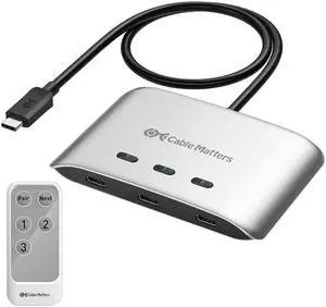20Gbps USB C Switch, 3-in-1-Out, Supports Up to 8K@30Hz on Windows, 4K@60Hz on macOS, 140W PD, for Sharing a USB-C/Thunderbolt 4 Monitor or Dock (Not Work with Captive Cable Docks) 20Gbps USB C Switch, 3-in-1-Out, Supports Up to 8K@30Hz on Windows, 4K@60Hz on macOS, 140W PD, for Sharing a USB-C/Thunderbolt 4 Monitor or Dock (Not Work with Captive Cable Docks)
