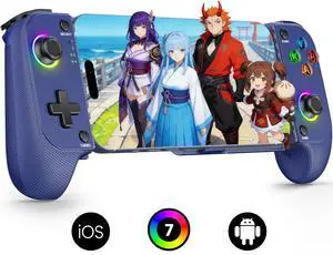 MC1 Phone Controller for iPhone(All Model)/Android - Hall Effect Joystick, Enhanced Grip, Case-Friendly, Mobile Gaming Controller with 7 Lights Color, Travel Dust Bag, Turbo, Triggers(Blue) MC1 Phone Controller for iPhone(All Model)/Android - Hall Effect Joystick, Enhanced Grip, Case-Friendly, Mobile Gaming Controller with 7 Lights Color, Travel Dust Bag, Turbo, Triggers(Blue)
