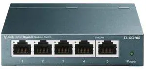 TL-SG105, 5 Port Gigabit Unmanaged Ethernet Switch, Network Hub, Ethernet Splitter, Plug & Play, Fanless Metal Design, Shielded Ports, Traffic Optimization TL-SG105, 5 Port Gigabit Unmanaged Ethernet Switch, Network Hub, Ethernet Splitter, Plug & Play, Fanless Metal Design, Shielded Ports, Traffic Optimization