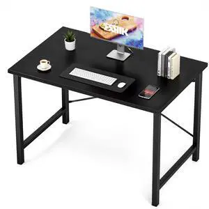 Small Computer Office Desk 40 Inch Student Study Writing Work with Metal Frame Wood Tabletop Modern Simple Home Bedroom PC Table - Black, Compact Sturdy Desk for Laptop, Study, Gaming Small Computer Office Desk 40 Inch Student Study Writing Work with Metal Frame Wood Tabletop Modern Simple Home Bedroom PC Table - Black, Compact Sturdy Desk for Laptop, Study, Gaming