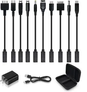 Retro Game Console Power Supply Kit - Multiple Interfaces, Free Conversion - Compatible with VITA1/VITA2/NDSL/Wii-U-pad/3DS/PSP/GBA SP/GBM/PSP GO/GB Retro Game Console Power Supply Kit - Multiple Interfaces, Free Conversion - Compatible with VITA1/VITA2/NDSL/Wii-U-pad/3DS/PSP/GBA SP/GBM/PSP GO/GB