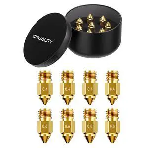 Official Ender 5 Max Nozzles, Brass Material, 8Pcs, 0.4mm, 0.6mm, 0.8mm, High Temperature Resistance(300), Less Clogging, No Leakage, Durable and Reliable, Original 3D Printer Nozzle Official Ender 5 Max Nozzles, Brass Material, 8Pcs, 0.4mm, 0.6mm, 0.8mm, High Temperature Resistance(300), Less Clogging, No Leakage, Durable and Reliable, Original 3D Printer Nozzle