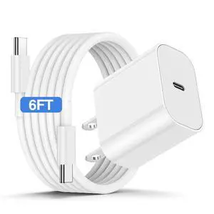 iPhone 17 16 15 Fast Charger and 6ft Type C to C Cable Cord Long, 20W USB C Charging Block Plug for Apple iPhone 17 Pro Max/17 Air/16 Pro/16 Plus/15 Pro/15 Mini/iPad Power Adapter Cube Brick/AirPods iPhone 17 16 15 Fast Charger and 6ft Type C to C Cable Cord Long, 20W USB C Charging Block Plug for Apple iPhone 17 Pro Max/17 Air/16 Pro/16 Plus/15 Pro/15 Mini/iPad Power Adapter Cube Brick/AirPods