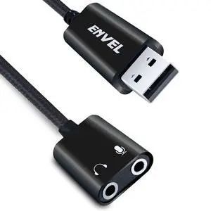 USB to 3.5mm Audio Adapter, External Stereo Sound Card | Dual TRS 3-Pole 3.5mm Headphone and Microphone Jack for PS4/PS5/PC/Laptop, Built-in Chip Mic-Supported Headphone Adapter USB to 3.5mm Audio Adapter, External Stereo Sound Card | Dual TRS 3-Pole 3.5mm Headphone and Microphone Jack for PS4/PS5/PC/Laptop, Built-in Chip Mic-Supported Headphone Adapter