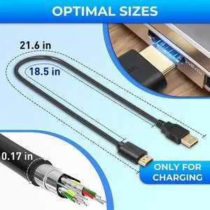 USB to HDMI Cable, USB 2.0 Male to HDMI Male Charger Cable Splitter Adapter - 0.5M/1.64ft USB to HDMI Cable, USB 2.0 Male to HDMI Male Charger Cable Splitter Adapter - 0.5M/1.64ft