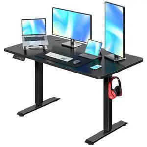 Electric Standing Desk Adjustable Height, 48 x 24 Inch Computer Desk with Headphone Hook, Memory Preset Gaming Desk, Dual-Motor, Easy Assemble for Home, Office, Black Electric Standing Desk Adjustable Height, 48 x 24 Inch Computer Desk with Headphone Hook, Memory Preset Gaming Desk, Dual-Motor, Easy Assemble for Home, Office, Black
