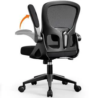 Office Chair Ergonomic Desk Chair, Adjustable Lumbar Support Rolling Swivel Comfy Chair with Space-Saving Flip Up Armrests,Mesh Gaming Chair for Business Work Office & Home, Black Office Chair Ergonomic Desk Chair, Adjustable Lumbar Support Rolling Swivel Comfy Chair with Space-Saving Flip Up Armrests,Mesh Gaming Chair for Business Work Office & Home, Black