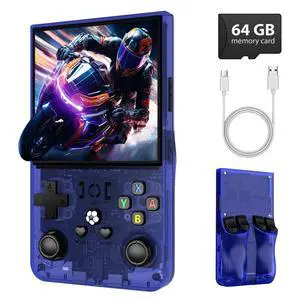R36MAX Retro Gaming Console, Retro Handheld Games Console with 64GB TF Card, Portable Hand Held Open Source Linux System, 4.0 inch IPS HD Screen Video Game Consoles, 4000mAh Battery (Blue) R36MAX Retro Gaming Console, Retro Handheld Games Console with 64GB TF Card, Portable Hand Held Open Source Linux System, 4.0 inch IPS HD Screen Video Game Consoles, 4000mAh Battery (Blue)