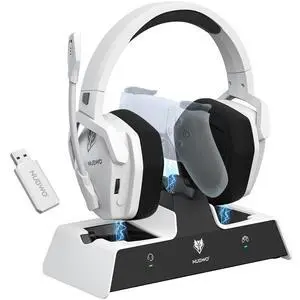 G06 Pro Wireless Gaming Headset with Charging Station for Headset & PS5 Controller, 17ms Low Latency, 120H Battery Life, Dynamic 50mm Drivers-White (Only Compatible with PS5) G06 Pro Wireless Gaming Headset with Charging Station for Headset & PS5 Controller, 17ms Low Latency, 120H Battery Life, Dynamic 50mm Drivers-White (Only Compatible with PS5)