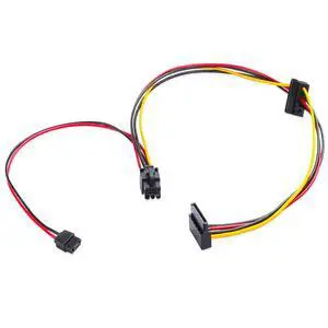 ATX 6Pin to Dual SATA 15Pin + SATA 6Pin Adapter Extension Cable for Mechanical Hard Drives, Solid-State Drives, Optical Drives (19.6 in/50cm) ATX 6Pin to Dual SATA 15Pin + SATA 6Pin Adapter Extension Cable for Mechanical Hard Drives, Solid-State Drives, Optical Drives (19.6 in/50cm)