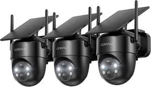 COOAU Solar Security Cameras Wireless Outdoor Low-Light Rechargeable, Easy to Install, 2K 360° Camera for Home Security, Surveillance Cam with AI Smart Detection, Wi-Fi 6, Color Night Vision, IP66 COOAU Solar Security Cameras Wireless Outdoor Low-Light Rechargeable, Easy to Install, 2K 360° Camera for Home Security, Surveillance Cam with AI Smart Detection, Wi-Fi 6, Color Night Vision, IP66