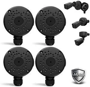 (Metal Aluminum & Waterproof) Junction Box Mount Bracket, Universal for Bullet Security Camera Waterproof Hide Cable Junction Boxs Compatible Video Surveillance Cameras (Metal Aluminum & Waterproof) Junction Box Mount Bracket, Universal for Bullet Security Camera Waterproof Hide Cable Junction Boxs Compatible Video Surveillance Cameras