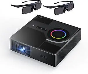 NexiGo Nova Mini Bundle, Portable Laser Projector, Google TV w/Netflix, 1080p FHD, 1200 Lumens, 15000:1 Contrast w/SAE, 3D, Auto Setup, 150" Display, 8W Dolby Audio, with DLP Link 3D Glasses(2 Pack) NexiGo Nova Mini Bundle, Portable Laser Projector, Google TV w/Netflix, 1080p FHD, 1200 Lumens, 15000:1 Contrast w/SAE, 3D, Auto Setup, 150" Display, 8W Dolby Audio, with DLP Link 3D Glasses(2 Pack)