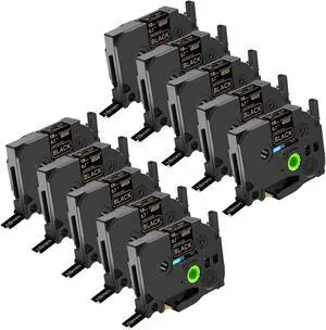 NineLeaf TZe-344 Label Tape 18mm 0.7 Laminated Black TZ344 TZe TZ Gold on Black Compatible with Brother P Touch Label Maker Tape 3/4" for Brother Ptouch PTD410 PTD400 PTD610BT PTD600, 10 Pack NineLeaf TZe-344 Label Tape 18mm 0.7 Laminated Black TZ344 TZe TZ Gold on Black Compatible with Brother P Touch Label Maker Tape 3/4" for Brother Ptouch PTD410 PTD400 PTD610BT PTD600, 10 Pack