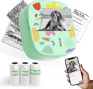 Wireless Bluetooth Thermal Label Printer, Portable Pocket Label Maker, Mini Photo Sticker Printer with 4 Rolls Paper Wireless Bluetooth Thermal Label Printer, Portable Pocket Label Maker, Mini Photo Sticker Printer with 4 Rolls Paper