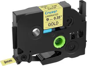 Cruxer 40 Pack Replacement for P-Touch TZe-821 TZ-821 Label Tape Black Text on Gold Laminated 9mm 0.35" Compatible with Ptouch PT-D200 PT-D210 PT-D400 PT-D450 PT-D600 PT-H100 PT-1230PC Label Maker Cruxer 40 Pack Replacement for P-Touch TZe-821 TZ-821 Label Tape Black Text on Gold Laminated 9mm 0.35" Compatible with Ptouch PT-D200 PT-D210 PT-D400 PT-D450 PT-D600 PT-H100 PT-1230PC Label Maker