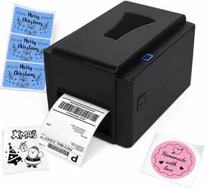 Thermal Transfer Label Printer, 300 DPI Desktop Printer with Adjustable Media Guide for Black Mark and Continuous Labels, Ideal for Office and Shipping Needs Thermal Transfer Label Printer, 300 DPI Desktop Printer with Adjustable Media Guide for Black Mark and Continuous Labels, Ideal for Office and Shipping Needs