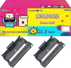 DR2455 Drum Unit Compatible for Brother HL-L2370DN HL-L2385DW DCP-L2550DW MFC-L2715DW MFC-L2770DW Printers, Clear Text, Vibrant Colour, Easy Installation, with Chip, 12000 Pages (2-Pack Black) DR2455 Drum Unit Compatible for Brother HL-L2370DN HL-L2385DW DCP-L2550DW MFC-L2715DW MFC-L2770DW Printers, Clear Text, Vibrant Colour, Easy Installation, with Chip, 12000 Pages (2-Pack Black)