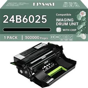 Compatible for Lexmark 24B6025 Imaging Drum Unit for Lexmark M5155 M5163 M5170 XM5163 XM5170 XM5263 XM7155 XM7155X - with Chip 300000 Pages - Sharp Text & Clear Image - Black - 1 Pack Compatible for Lexmark 24B6025 Imaging Drum Unit for Lexmark M5155 M5163 M5170 XM5163 XM5170 XM5263 XM7155 XM7155X - with Chip 300000 Pages - Sharp Text & Clear Image - Black - 1 Pack