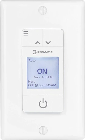Intermatic ST700W Ascend 7-Day in-Wall Programmable Timer - Automatic Astronomic Control, Intuitive Setup - Modern Sleek Design, Automatic DST Adjustment, Versatile 42-Event Scheduling Intermatic ST700W Ascend 7-Day in-Wall Programmable Timer - Automatic Astronomic Control, Intuitive Setup - Modern Sleek Design, Automatic DST Adjustment, Versatile 42-Event Scheduling