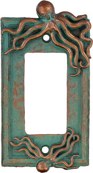 Top Brass Large Octopus/Kraken Electrical Cover Wall Plate Bronze/Verdigris Finish Style 2 - Single Switch, Double, Rocker, Outlet (Rocker) Top Brass Large Octopus/Kraken Electrical Cover Wall Plate Bronze/Verdigris Finish Style 2 - Single Switch, Double, Rocker, Outlet (Rocker)
