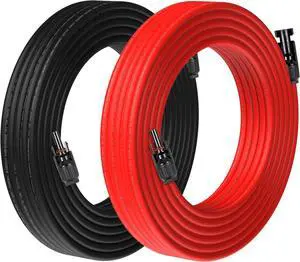 10AWG Solar Extension Cable, 10 Gauge Solar Wire, 50 Feet Male to Female Connectors Panel Wire with Adapter Tool Kit (Black & Red 50 Feet) 10AWG Solar Extension Cable, 10 Gauge Solar Wire, 50 Feet Male to Female Connectors Panel Wire with Adapter Tool Kit (Black & Red 50 Feet)