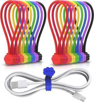 Magnetic Cable Ties, 16 Pack 7.2" Strong Magnetic Cord Ties Cute Cloud Dialogue Design, Silicone Twist Tie with Magnet Reusable 8 Assorted Colors X2 by SOOOEC Magnetic Cable Ties, 16 Pack 7.2" Strong Magnetic Cord Ties Cute Cloud Dialogue Design, Silicone Twist Tie with Magnet Reusable 8 Assorted Colors X2 by SOOOEC