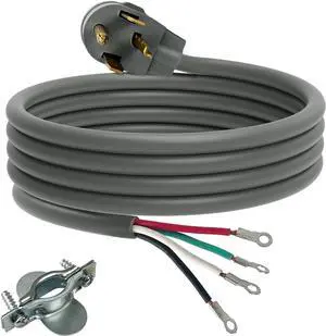 4 Prong Dryer Cord, 10 Ft 10/4 SRDT, 30 Amp Appliance Extension Power Cord, NEMA 14-30, Grey 4 Prong Dryer Cord, 10 Ft 10/4 SRDT, 30 Amp Appliance Extension Power Cord, NEMA 14-30, Grey