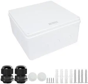 LeMotech Junction Box, Electrical Box IP65 Water Resistant Dustproof ABS Plastic Project Enclosure for Electronics White, External Size 11.8 x 11.8 x 5.9 inch LeMotech Junction Box, Electrical Box IP65 Water Resistant Dustproof ABS Plastic Project Enclosure for Electronics White, External Size 11.8 x 11.8 x 5.9 inch