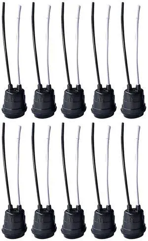 Black Pigtail Temporary Light Socket (10 Pack 14AWG) Black Pigtail Temporary Light Socket (10 Pack 14AWG)