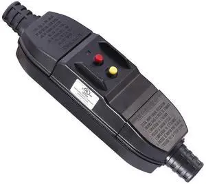 Outdoor Inline GFCI Cord Breaker 15 Amp Waterproof Earth Leakage Circuit Protection Auto-reset 120Volt UL Listed Outdoor Inline GFCI Cord Breaker 15 Amp Waterproof Earth Leakage Circuit Protection Auto-reset 120Volt UL Listed