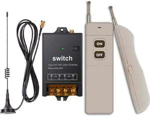 Wireless Light Switch,Wireless Remote Switch,AC110V/120V/240V/40A Relay with 4900FT Long Range,Wireless RF Switch for Dust Collector,Water Pump,Farm Agriculture,Factory High Power Equipment Wireless Light Switch,Wireless Remote Switch,AC110V/120V/240V/40A Relay with 4900FT Long Range,Wireless RF Switch for Dust Collector,Water Pump,Farm Agriculture,Factory High Power Equipment