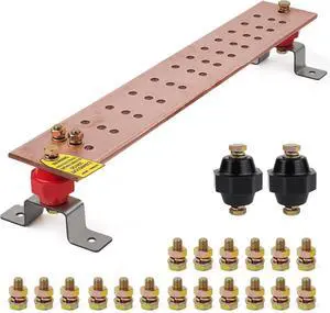 24" Ground Bar Kit,4'' Wide Heavy Duty Ground Bars Copper Bus Bar with 2500V 2'' x 2'' Standoff Insulators Made of UL Recognized Material (Copper Ground Bar 24" x 4'' x 1/4'') 24" Ground Bar Kit,4'' Wide Heavy Duty Ground Bars Copper Bus Bar with 2500V 2'' x 2'' Standoff Insulators Made of UL Recognized Material (Copper Ground Bar 24" x 4'' x 1/4'')