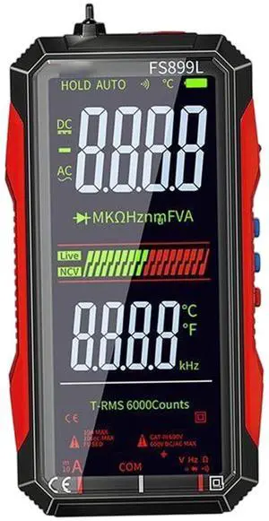 Digital Multimeter Tester, Portable NCV Smart Multimeter with LED Flashlight, USB Rechargeable Voltage Meter for Current Resistance Continuity Capacitance Temperature Frequency Digital Multimeter Tester, Portable NCV Smart Multimeter with LED Flashlight, USB Rechargeable Voltage Meter for Current Resistance Continuity Capacitance Temperature Frequency