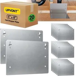 5" x 8" Nail Stopper Plate 16 Gauge Self Nailing Stud Protector & Plate Galvanized 5 x 8 Nail Guard for Top and Bottom Plate & Drywall Protection IBC & IRC Code Compliant (20 PCS) 5" x 8" Nail Stopper Plate 16 Gauge Self Nailing Stud Protector & Plate Galvanized 5 x 8 Nail Guard for Top and Bottom Plate & Drywall Protection IBC & IRC Code Compliant (20 PCS)