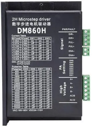 2-Phase Stepper Motor Drive with Optical Isolation, Universal NEMA23 NEMA34 DM860H, High Speed, 2-Phase Stepper Motor Drive with Optical Isolation, Universal NEMA23 NEMA34 DM860H, High Speed,