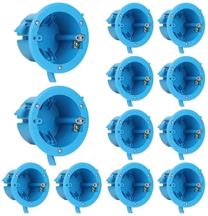 XIUTE Old Work Electrical Ceiling Box1 Gang PVC Round Electrical Box 4.25" Dia18 Cubic Inch Round Junction BoxETL Approved (Blue, 12-Pack) XIUTE Old Work Electrical Ceiling Box1 Gang PVC Round Electrical Box 4.25" Dia18 Cubic Inch Round Junction BoxETL Approved (Blue, 12-Pack)