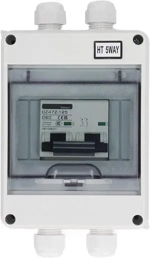2P DC Miniature Circuit Breaker with Box 80A Smart Waterproof 2P Circuit Breaker 1000V DC Disconnect Switch for Solar PV System 2P DC Miniature Circuit Breaker with Box 80A Smart Waterproof 2P Circuit Breaker 1000V DC Disconnect Switch for Solar PV System