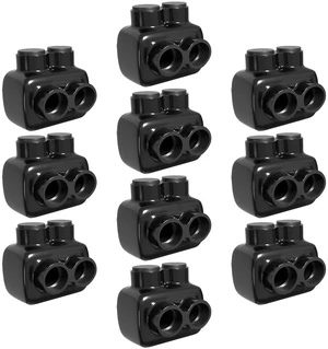 OHLECTRIC 10 Pack - Insulated Wire Connector 2 Port Single Side Entry for 2-14 Wire Range Lugs with 5/32 Hex Screw, Pre-Filled with Oxide Inhibitor - Wire Connectors, Electrical Connectors, Wire Tap OHLECTRIC 10 Pack - Insulated Wire Connector 2 Port Single Side Entry for 2-14 Wire Range Lugs with 5/32 Hex Screw, Pre-Filled with Oxide Inhibitor - Wire Connectors, Electrical Connectors, Wire Tap