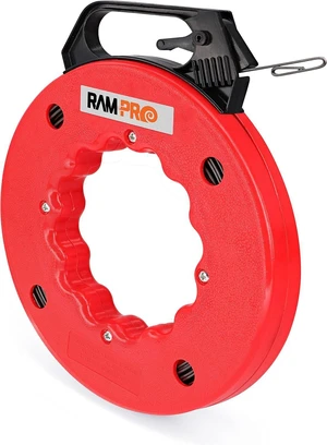 Fish Tape Wire Puller 100ft - Easy to use Cable Puller Tool with Double Loop Tip - Flexible Wire Fishing Tools for Walls and Electrical Conduit - 1/8 Steel Fish Tape Durable Housing - RamPro (100 ft) Fish Tape Wire Puller 100ft - Easy to use Cable Puller Tool with Double Loop Tip - Flexible Wire Fishing Tools for Walls and Electrical Conduit - 1/8 Steel Fish Tape Durable Housing - RamPro (100 ft)