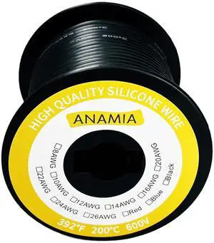 16 Gauge 16 AWG Silicone Wire (100FT Black) Ultra Flexible Stranded Tinned Copper Wire, Battery Wire, Automotive Wire, Electrical Wire, High Temp Wire 200 600V from ANAMIA 16 Gauge 16 AWG Silicone Wire (100FT Black) Ultra Flexible Stranded Tinned Copper Wire, Battery Wire, Automotive Wire, Electrical Wire, High Temp Wire 200 600V from ANAMIA
