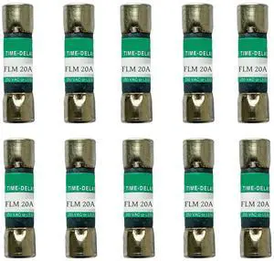 10-Pack New FLM-20 FLM 20A 250Vac Time Delay Fuse,FLM-20A Current Limiting Cartridge Fuses 10-Pack New FLM-20 FLM 20A 250Vac Time Delay Fuse,FLM-20A Current Limiting Cartridge Fuses