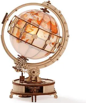 ROKR Illuminated Rotating Wooden Globe 3D Model Kit,185Piece STEM Geography Building Puzzle With Night Light,NoGlue Assembly Hobby Project for Adults & Teens 14+ ROKR Illuminated Rotating Wooden Globe 3D Model Kit,185Piece STEM Geography Building Puzzle With Night Light,NoGlue Assembly Hobby Project for Adults & Teens 14+