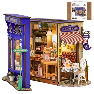 Rolife Leisure Tea Time Wooden Book Nook Kit 3D Miniature House DIY Craft for Adults & Teens Rolife Leisure Tea Time Wooden Book Nook Kit 3D Miniature House DIY Craft for Adults & Teens