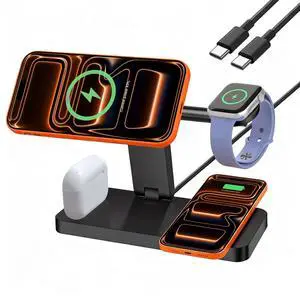 25W Magnetic Wireless Charging Stand 4 in 1 Wireless Charging Station for Mag-Safe,iPhone 17 Pro Max/17 Air/16 Pro/16 Plus/15/14/13/12 mini,AirPod Pro,Apple Watch 25W Magnetic Wireless Charging Stand 4 in 1 Wireless Charging Station for Mag-Safe,iPhone 17 Pro Max/17 Air/16 Pro/16 Plus/15/14/13/12 mini,AirPod Pro,Apple Watch