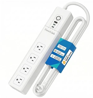 ZigBee Smart Power Strip,Surge Protector with 4 Individually Controlled Smart Outlets and 2 USB Ports, Compatible with Alexa Google Home, 5Feet Extension Cord ZigBee Smart Power Strip,Surge Protector with 4 Individually Controlled Smart Outlets and 2 USB Ports, Compatible with Alexa Google Home, 5Feet Extension Cord