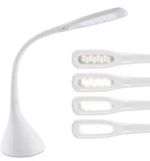 Creative Curves LED Desk Lamp, White | Natural Daylight LEDs | 4 Brightness Settings | Adjustable Flexible Neck | 11.25 to 23.75 inches Creative Curves LED Desk Lamp, White | Natural Daylight LEDs | 4 Brightness Settings | Adjustable Flexible Neck | 11.25 to 23.75 inches