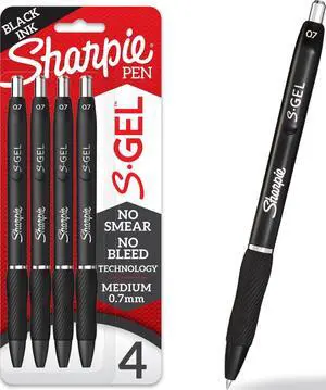 S-Gel Pens, Medium Point (0.7mm), Black Ink, 4 Count - Ideal for Writing, Journaling, Drawing, Coloring, Note-Taking, College Supplies S-Gel Pens, Medium Point (0.7mm), Black Ink, 4 Count - Ideal for Writing, Journaling, Drawing, Coloring, Note-Taking, College Supplies