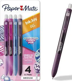 InkJoy Gel Pens, Candy Pop Special Edition, Medium Point (0.7mm), Retractable, Assorted Colors, 4 Count - Fun Office Supplies, Writing, Journaling InkJoy Gel Pens, Candy Pop Special Edition, Medium Point (0.7mm), Retractable, Assorted Colors, 4 Count - Fun Office Supplies, Writing, Journaling